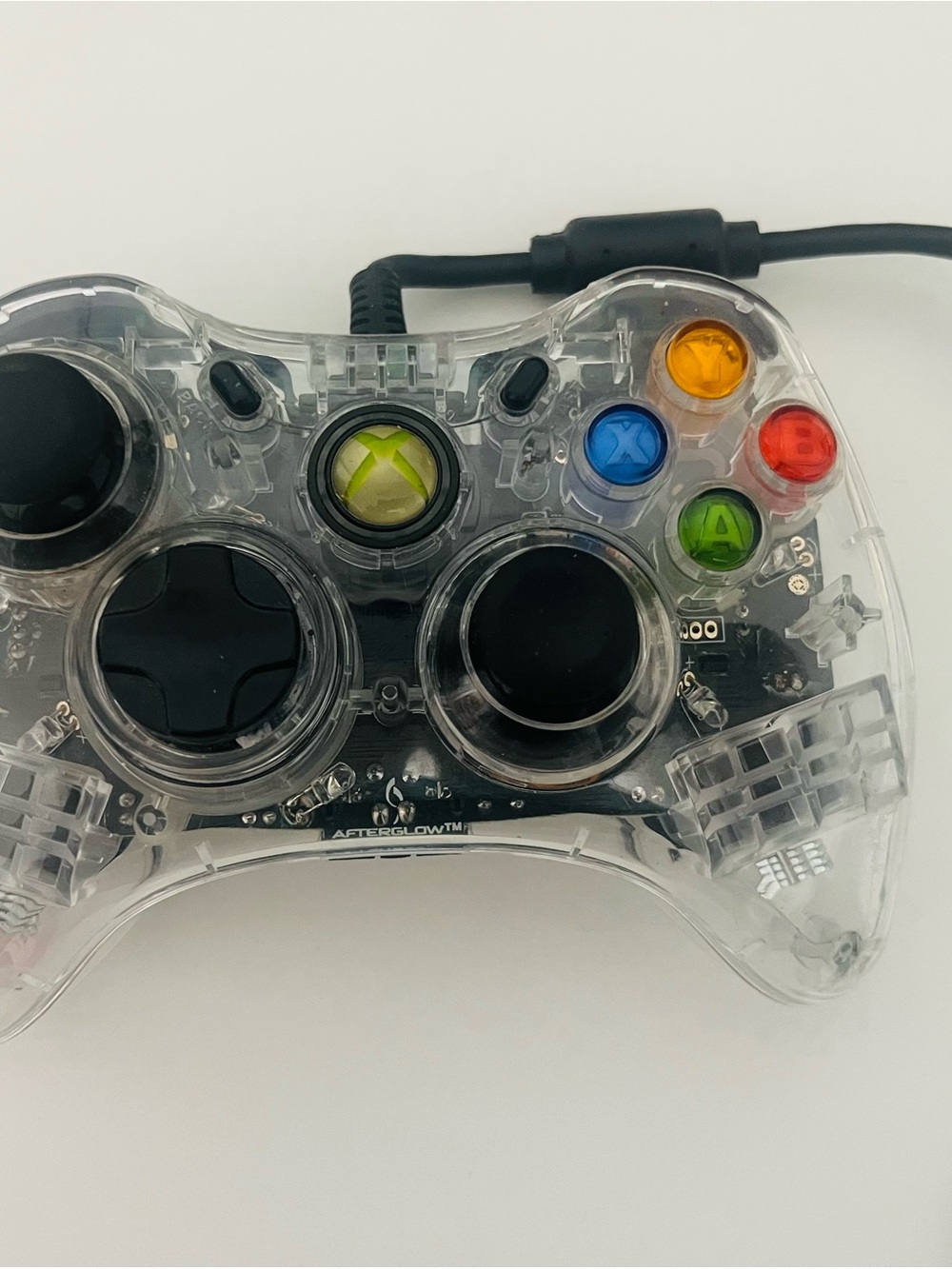 Xbox-Compatible Clear Wired Controller with Colored Action Buttons